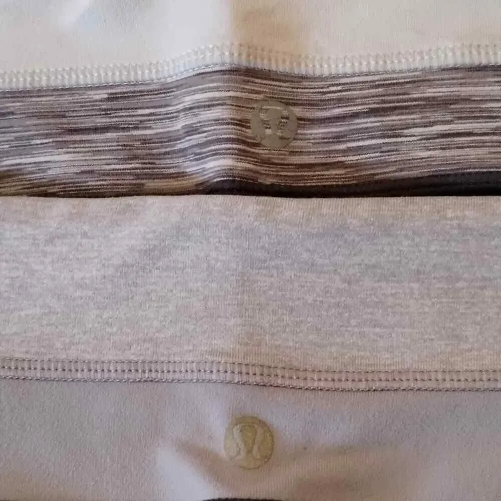 Lululemon LOT of TWO (2) Cropped Capri Gray Marled Leggings 4 (XS) REVERSIBLE
